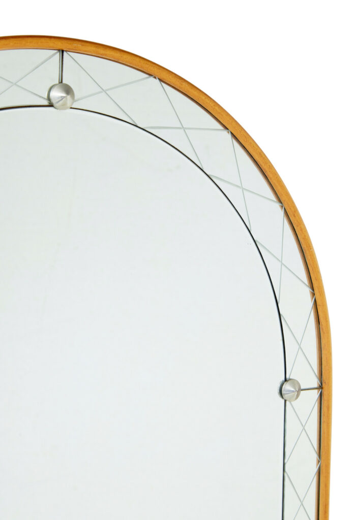 Mid Century Arched and Etched Mirror by Glas & Tra — image 3