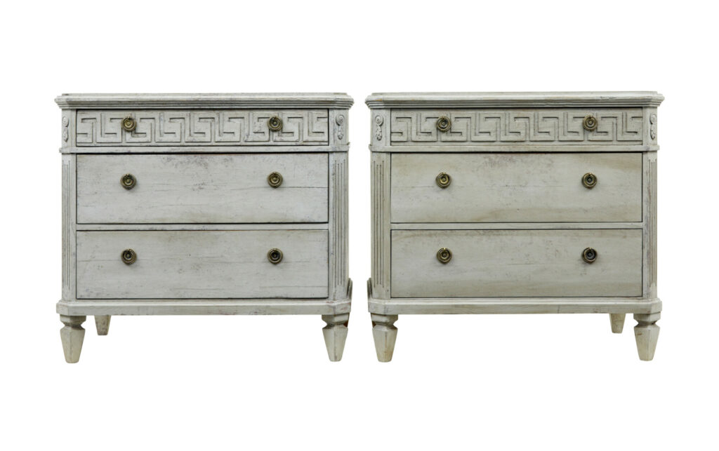 Pair of 19th Century Painted Swedish Chest of Drawers