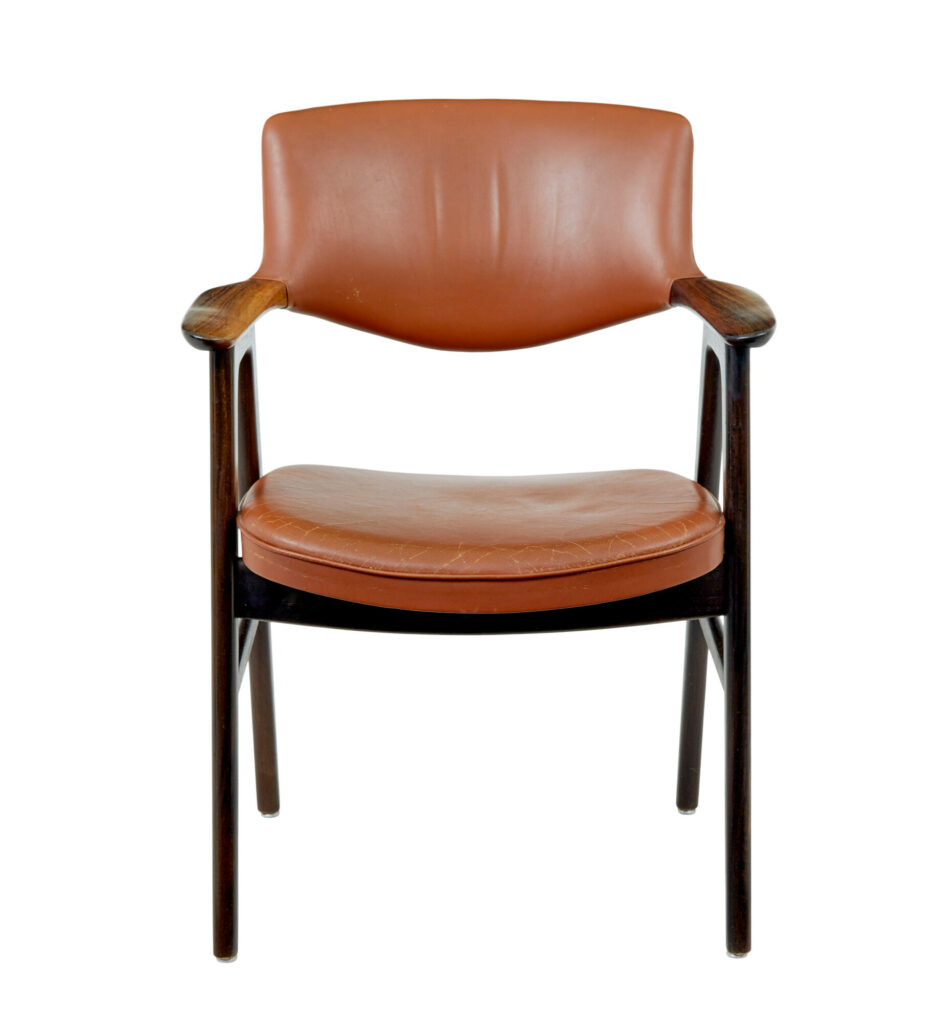 Mid Century Scandinavian Leather Desk Chair — image 5