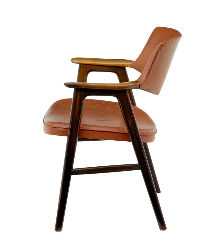 Mid Century Scandinavian Leather Desk Chair — image 4