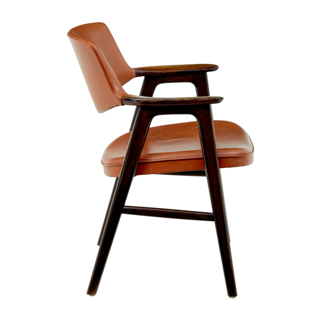 Mid Century Scandinavian Leather Desk Chair — image 3