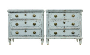 PAIR OF 19TH CENTURY CHEST OF DRAWERS WITH FAUX MARBLE TOPS