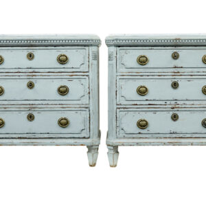 PAIR OF 19TH CENTURY CHEST OF DRAWERS WITH FAUX MARBLE TOPS