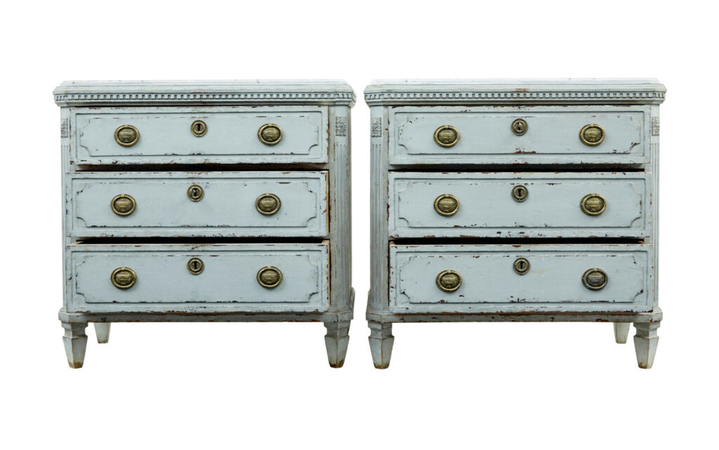 Pair of 19th Century Chest of Drawers with Faux Marble Tops — image 10