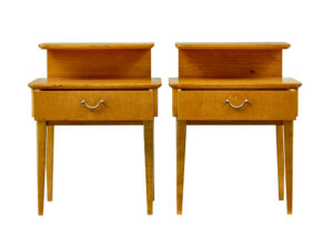 Mid Century Pair of Scandinavian Elm Bedside Tables — thumbnail 8