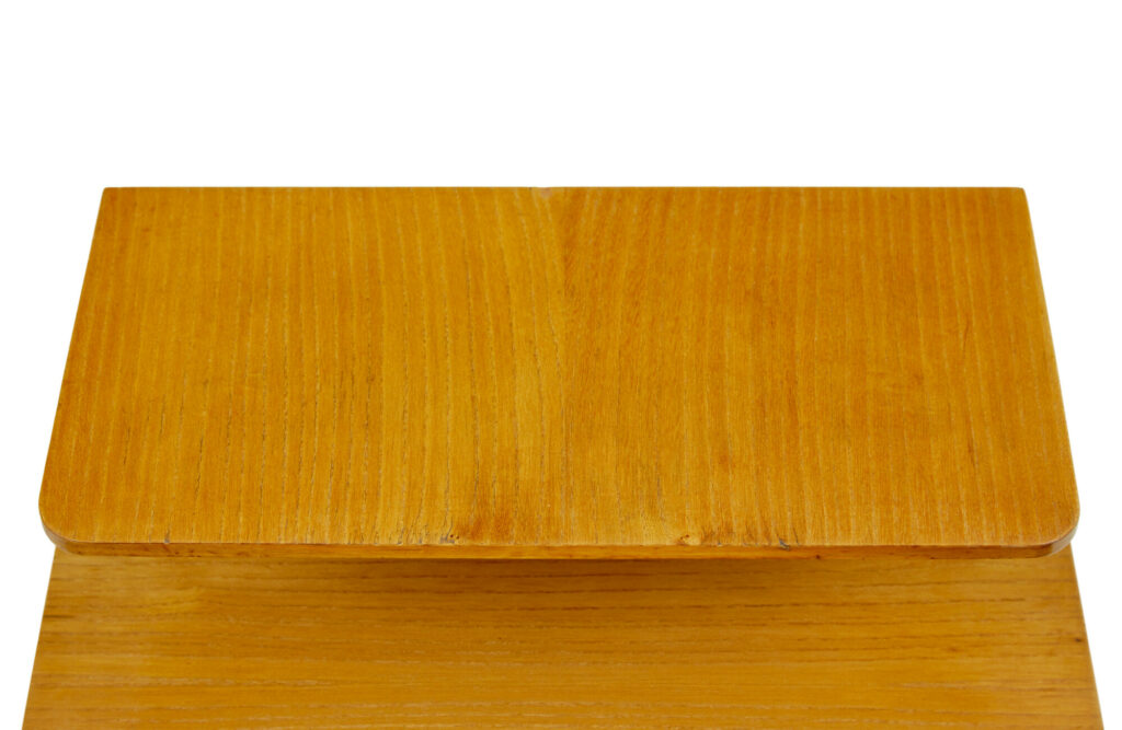 Mid Century Pair of Scandinavian Elm Bedside Tables — image 2