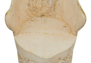 19th Century Gothic Revival Painted Dug Out Chair — thumbnail 12