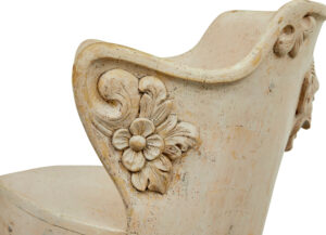 19th Century Gothic Revival Painted Dug Out Chair — thumbnail 9