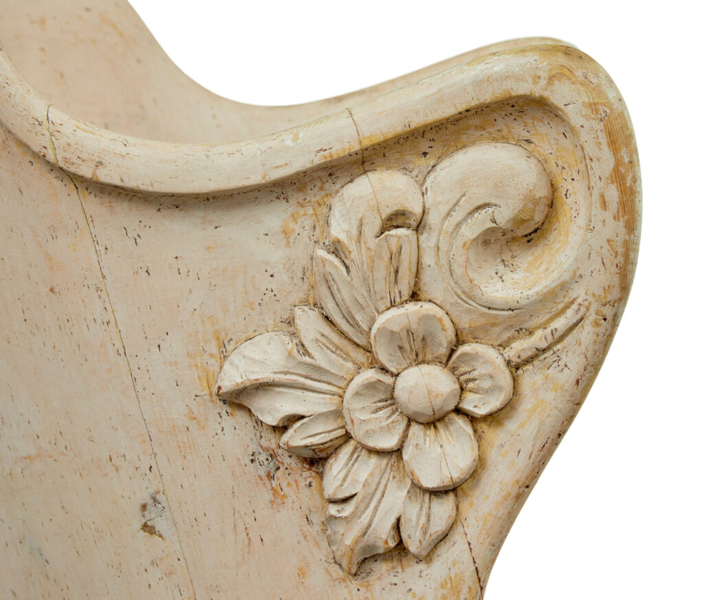 19th Century Gothic Revival Painted Dug Out Chair — image 6