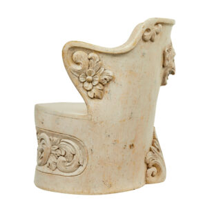19th Century Gothic Revival Painted Dug Out Chair — thumbnail 3