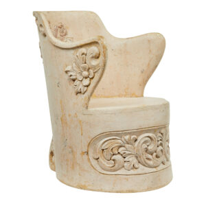 19TH CENTURY GOTHIC REVIVAL PAINTED DUG OUT CHAIR