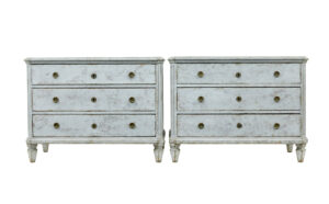 PAIR OF PAINTED 19TH CENTURY SWEDISH CHEST OF DRAWERS
