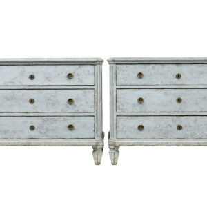 PAIR OF PAINTED 19TH CENTURY SWEDISH CHEST OF DRAWERS