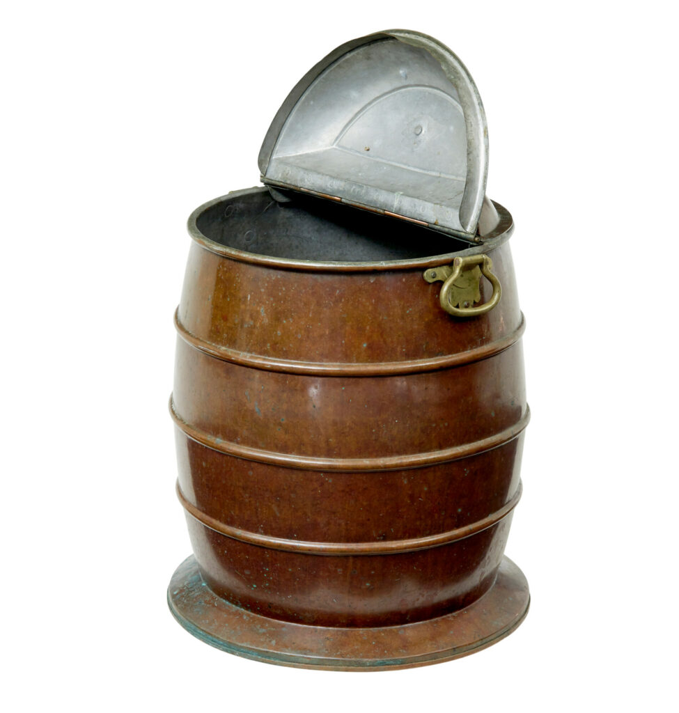 19th Century Swedish Copper and Brass Water Barrel — image 4