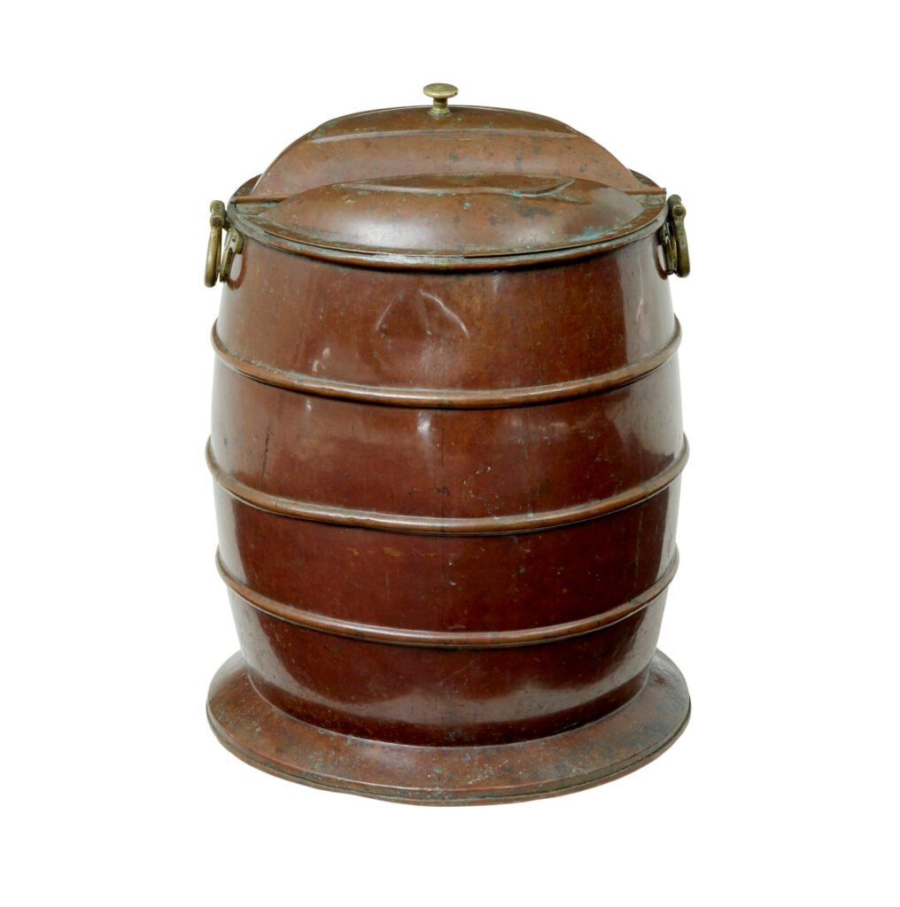 19th Century Swedish Copper and Brass Water Barrel — image 2