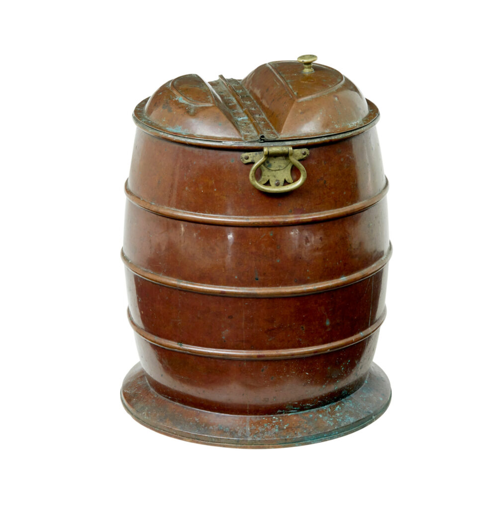 19TH CENTURY SWEDISH COPPER AND BRASS WATER BARREL