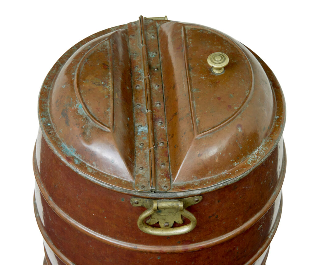 19th Century Swedish Copper and Brass Water Barrel — image 8