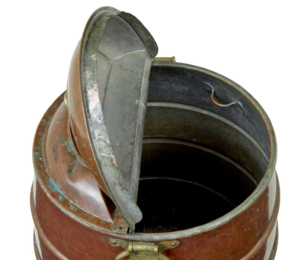 19th Century Swedish Copper and Brass Water Barrel — image 7