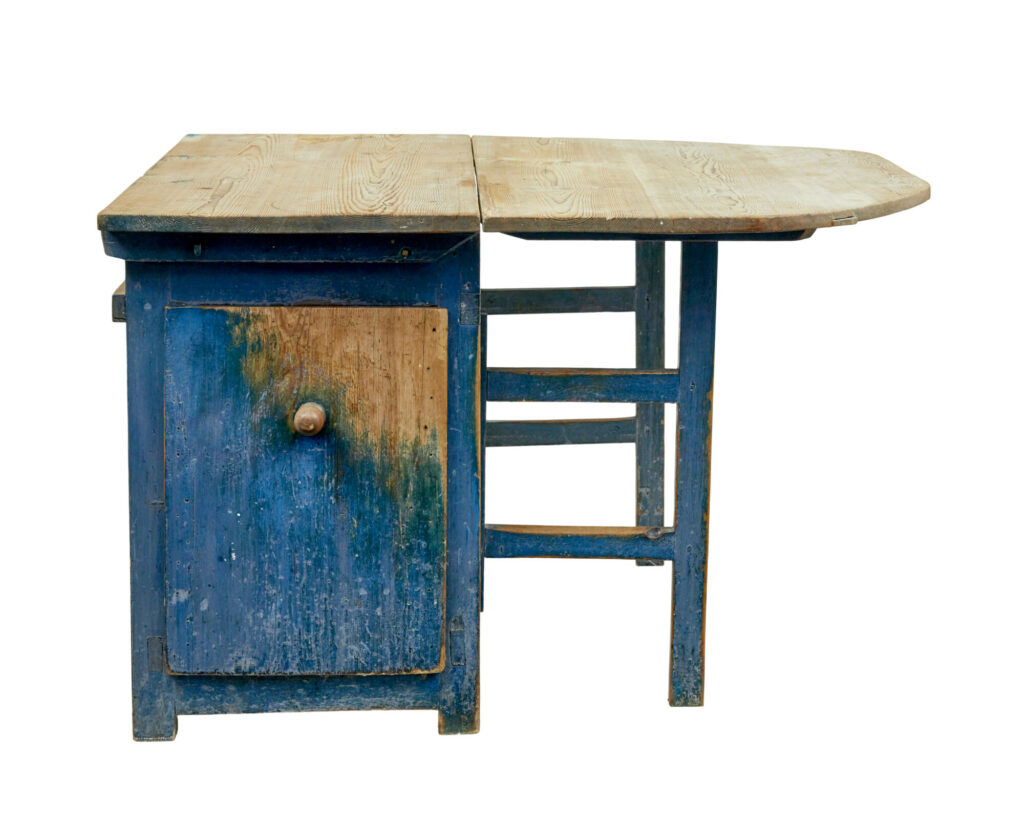Unusual 19th Century Swedish Pine Drop Leaf Table — image 10