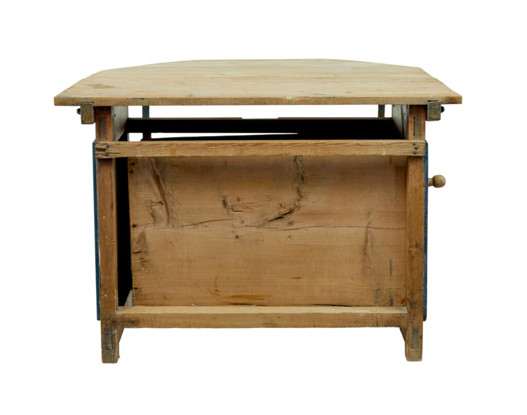 Unusual 19th Century Swedish Pine Drop Leaf Table — image 9