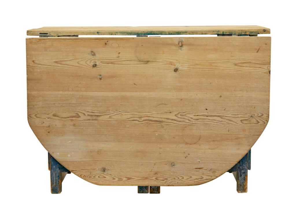 Unusual 19th Century Swedish Pine Drop Leaf Table — image 3