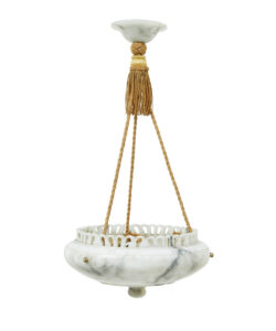 Hand Carved Alabaster Art Deco Ceiling Light — thumbnail 2