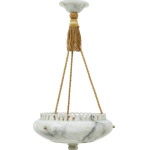 HAND CARVED ALABASTER ART DECO CEILING LIGHT