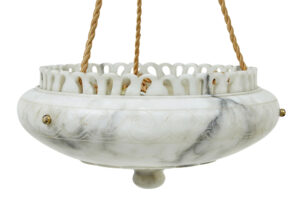 Hand Carved Alabaster Art Deco Ceiling Light — thumbnail 11