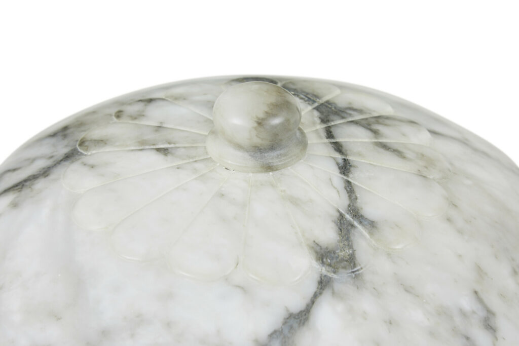 Hand Carved Alabaster Art Deco Ceiling Light — image 4