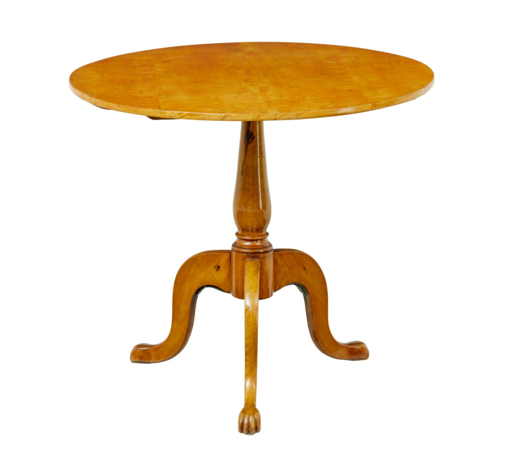 19th Century Circular Birch Tilting Occasional Table