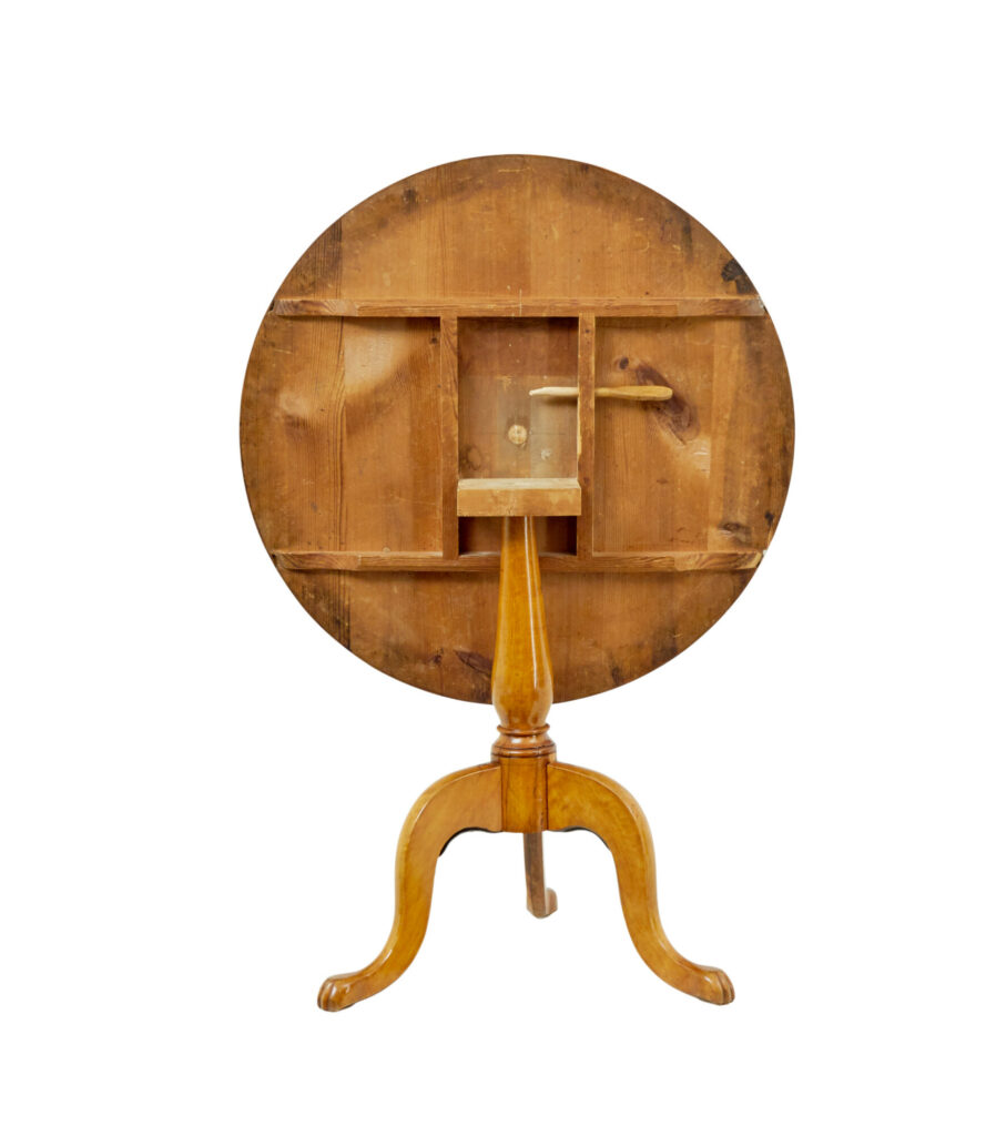 19th Century Circular Birch Tilting Occasional Table — image 5