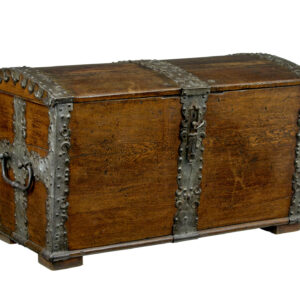 MID 19TH CENTURY BAROQUE REVIVAL OAK DOME TOP CHEST