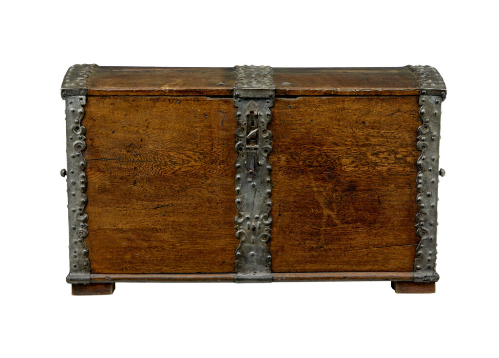 Mid 19th Century Baroque Revival Oak Dome Top Chest — image 11