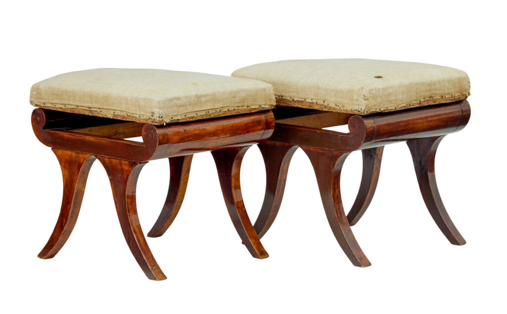 Pair of Mid 19th Century Scandinavian Empire Stools