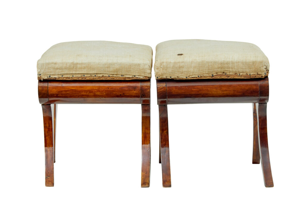 Pair of Mid 19th Century Scandinavian Empire Stools — image 6