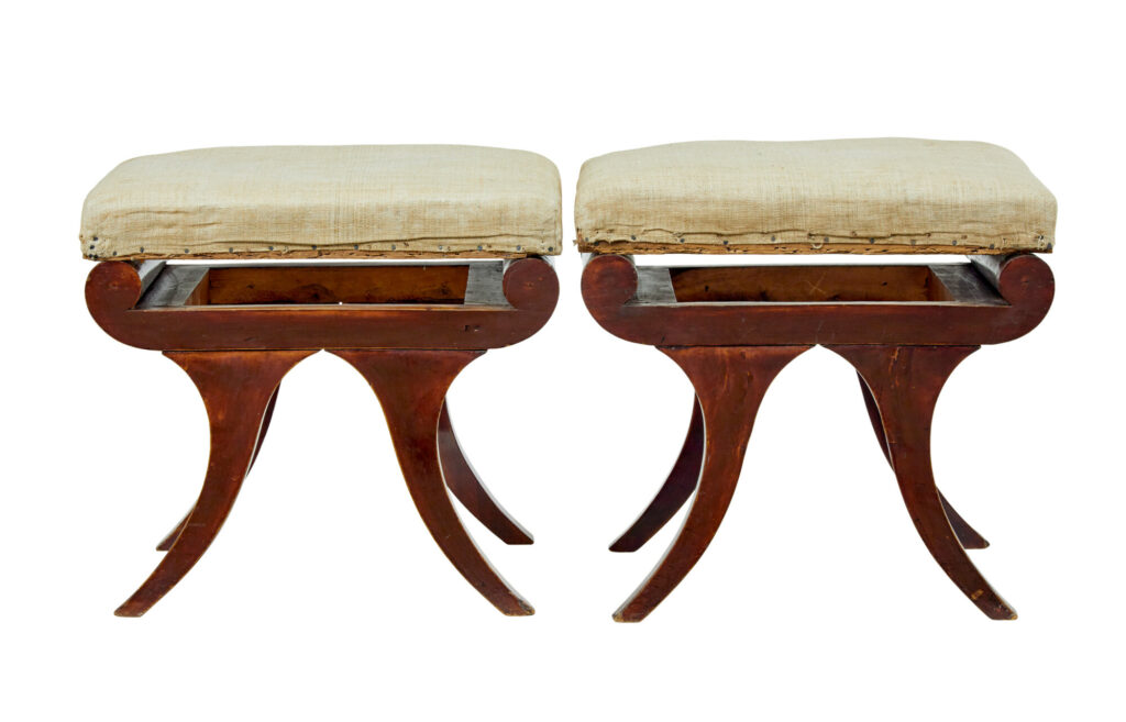 Pair of Mid 19th Century Scandinavian Empire Stools — image 5