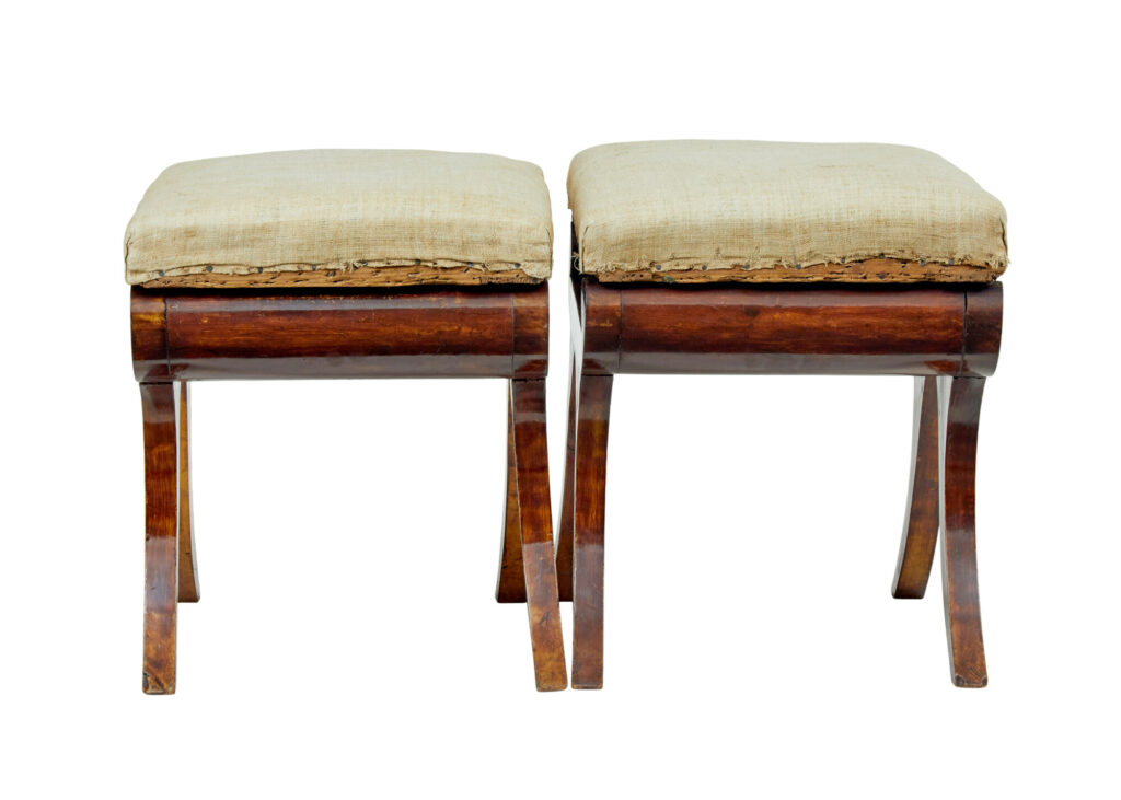 Pair of Mid 19th Century Scandinavian Empire Stools — image 4