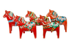 Swedish Set of 12 Traditional Hand Painted Dala Horses — thumbnail 7