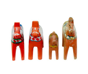 Swedish Set of 12 Traditional Hand Painted Dala Horses — thumbnail 3