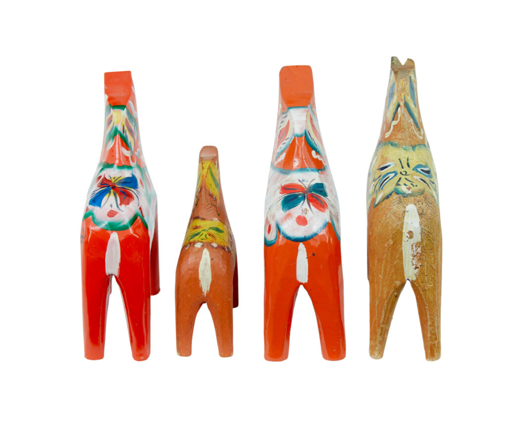 Swedish Set of 12 Traditional Hand Painted Dala Horses — image 2
