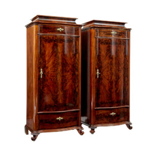 SCANDINAVIAN PAIR OF 19TH CENTURY SERPENTINE SHAPED CUPBOARDS