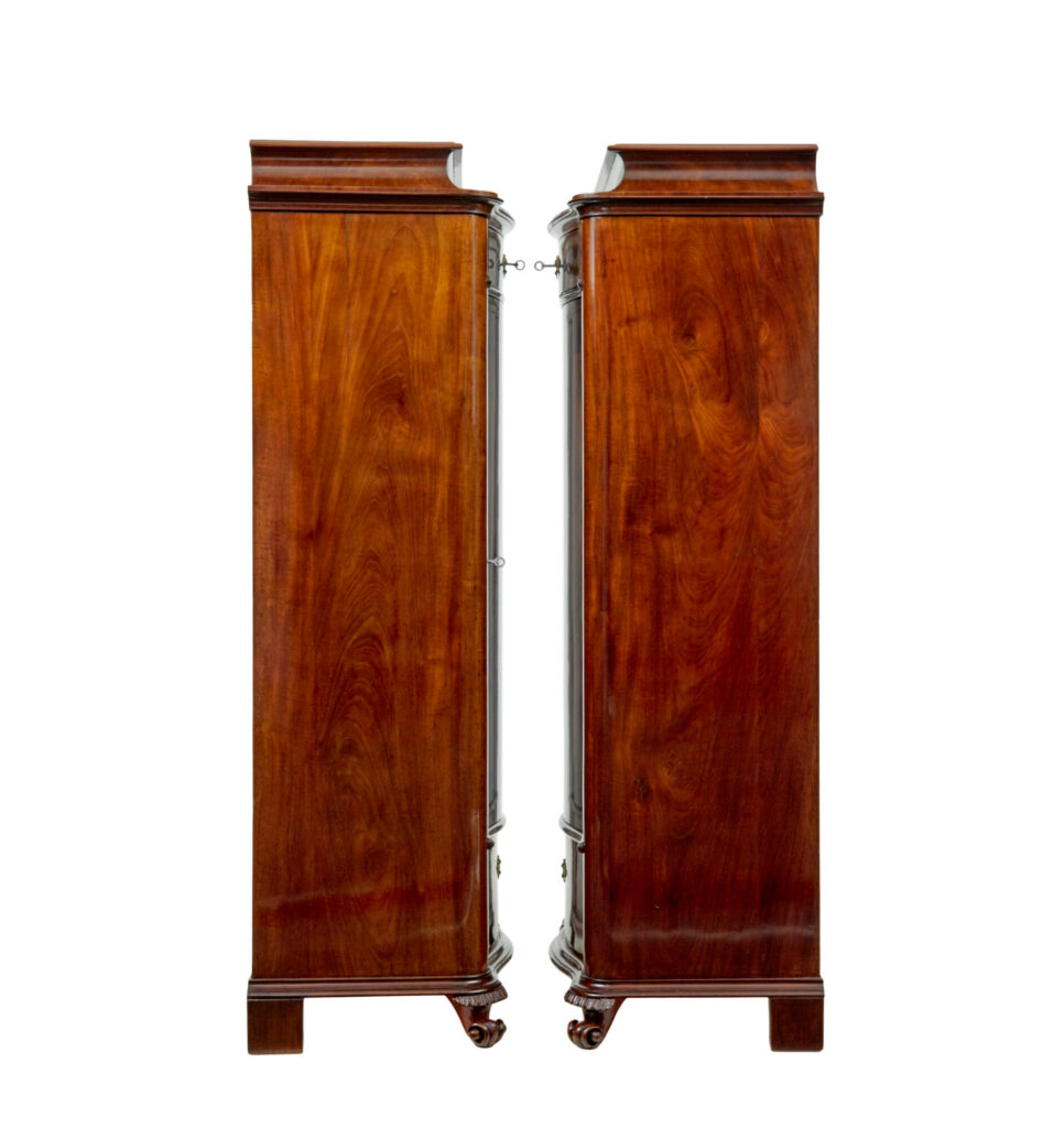 Scandinavian Pair of 19th Century Serpentine Shaped Cupboards — image 8