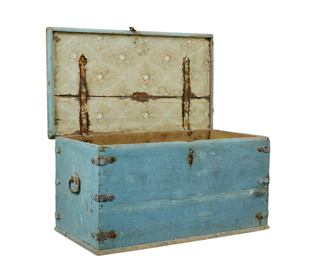 Mid 19th Century Swedish Painted Pine Coffer — image 11