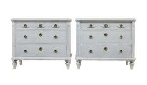 PAIR OF 19TH CENTURY SWEDISH HAND PAINTED CHEST OF DRAWERS
