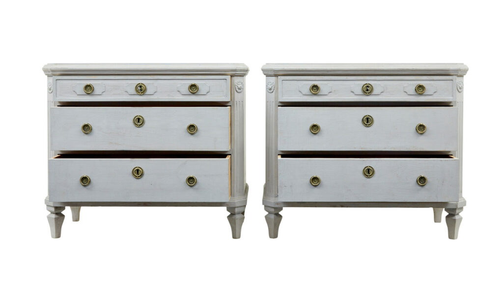 Pair of 19th Century Swedish Hand Painted Chest of Drawers — image 8