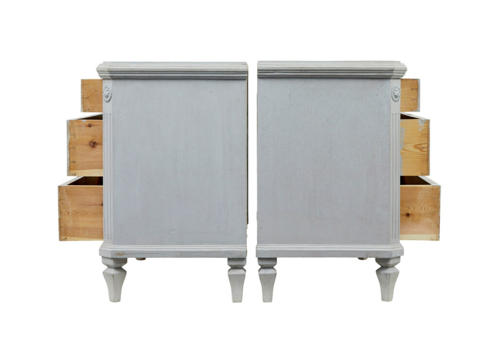 Pair of 19th Century Swedish Hand Painted Chest of Drawers — image 7
