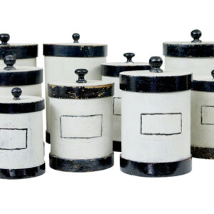 SET OF 8 1930's SCANDINAVIAN PAINTED CHEMIST JARS