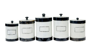Set of 8 1930's Scandinavian Painted Chemist Jars — thumbnail 5