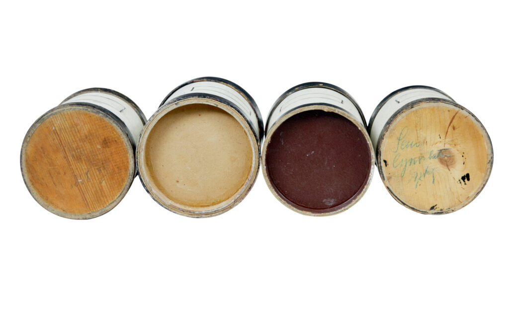 Set of 8 1930's Scandinavian Painted Chemist Jars — image 4