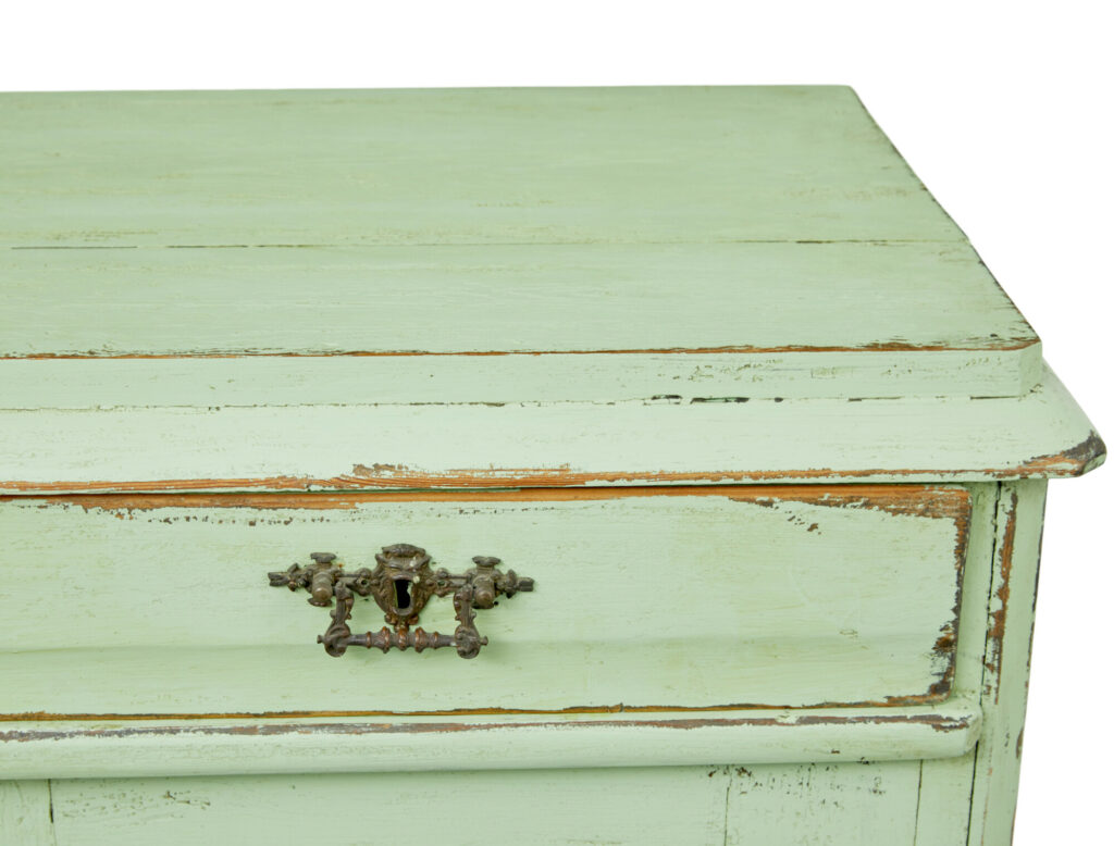 Scandinavian 19th Century Green Painted Kitchen Cupboard — image 7
